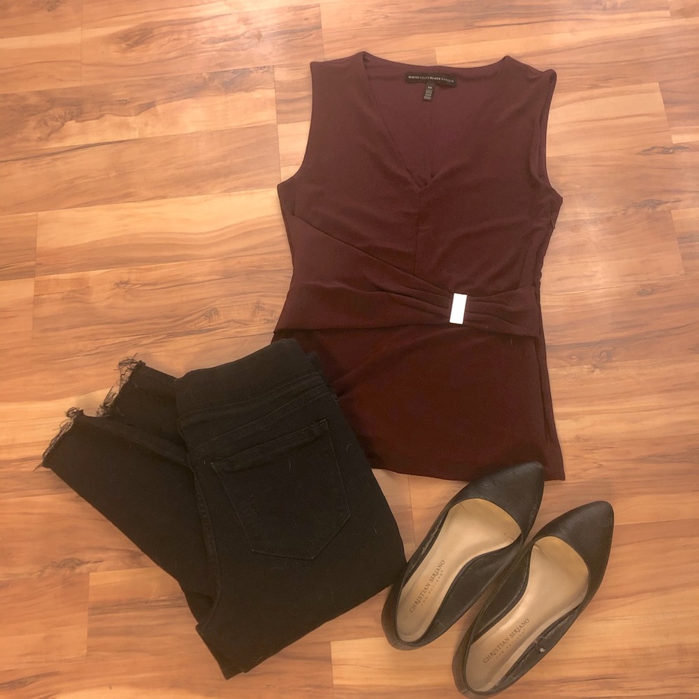 White House Black Market Burgundy Dress Tank